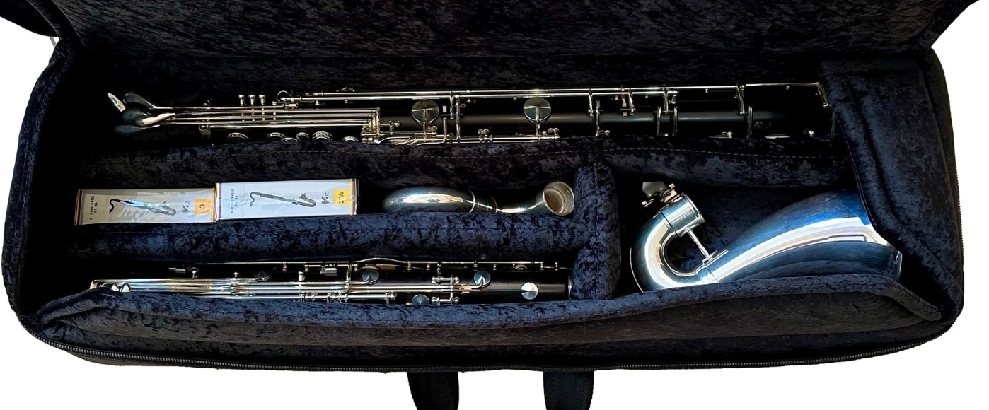Reed & Squeak Red Stripe Double Bass Clarinet & Bb or Eb Clarinet Case